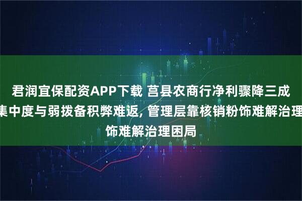 君润宜保配资APP下载 莒县农商行净利骤降三成: 高集中度与弱拨备积弊难返, 管理层靠核销粉饰难解治理困局