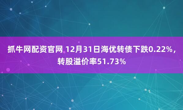 抓牛网配资官网 12月31日海优转债下跌0.22%，转股溢价率51.73%